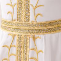 Vestido de princesa de manga larga bordado para niñas, disfraz de flores para niñas, vestido árabe de Dubái, bata musulmana de Ramadán. - details 30