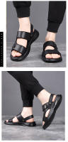 Sandalias de hombre zapatos de playa de piel de vaca de primera capa de moda sandalias de cuero de conducción casual para hombre extra grandes - details 12