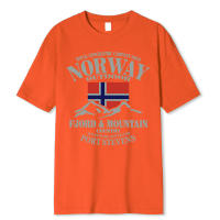 Camiseta de Verano Norway Estampado de Montaña de Fiordo Cuello Redondo de Algodón Talla Grande - details 7