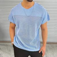 Camiseta Punto Hombre Verano 2025 Tejido de Algodón Transpirable Cuello Redondo Manga Corta Ligera - details 1