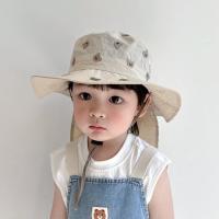Gorro panamá Kawaii para niños, protección del cuello, bordado de dibujos animados, sombrero para el sol para bebé, protector solar, sombrero de pescador de verano de secado rápido para niñas - details 7