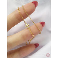Tobillera de cruz de plata pura dorada estilo INS de moda - details 5