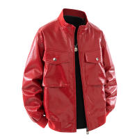 Chaqueta de Cuero CHAIFENKO para Hombres Versátil y Elegante con Cuello de Soporte - details 2