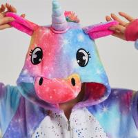 Pijama De Invierno De Peluche Kigurumi Unicornio Para Mujer Y Hombre Pijama De Dibujos Animados Cómodo Y Caliente Con Capucha Y Botones - details 10