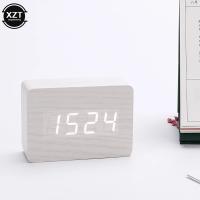 Reloj despertador de moda LED reloj de madera mesa Control de voz Reloj de madera digital Despertador USB/AAA relojes - details 1