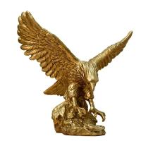 Estatua dorada de resina, artesanía artística, colección de modelos de águila 3D, figuritas Feng Shui de escritorio para el hogar y la Oficina, adorno de decoración - details 0