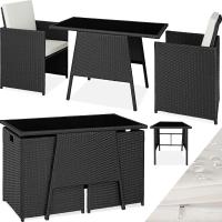 Aluminio, Muebles de Jardín Exterior Resistentes a la Intemperie, 2 Sillas con Cojines, Mesa de Cristal, Apilables, Fundas Extraíbles - details 0