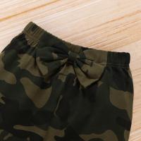 Conjunto de Ropa de Bebé Niña de Algodón Sólido Romper de Manga Corta con Letras Camuflajes - details 6