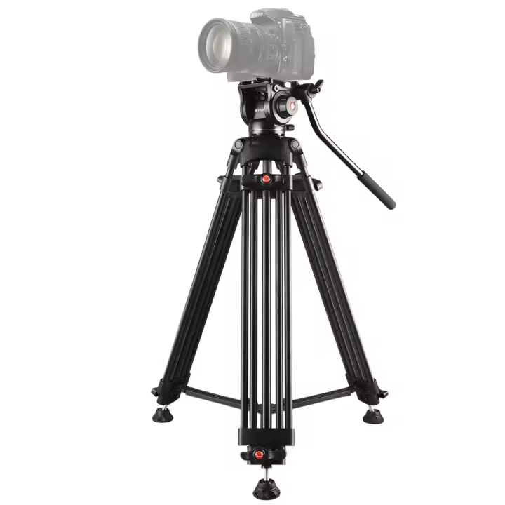 PULUZ-videocámara profesional de alta resistencia, trípode de aleación de aluminio con cabezal de arrastre fluido para cámara DSLR / SLR - 1