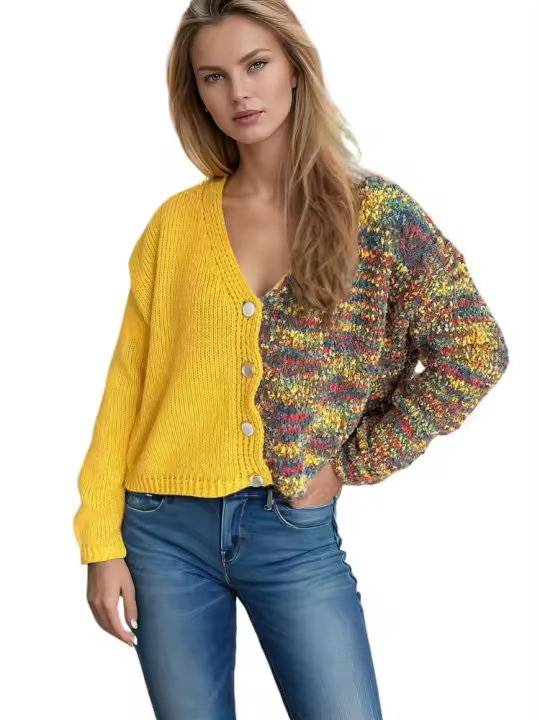 Primavera-Otoño 2024 Novedad Chic con cuello en V para mujer - 1