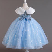 Vestido de malla largo con lentejuelas para niñas, estilo princesa, para presentaciones de piano. - details 3