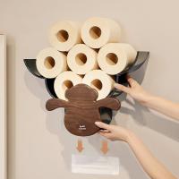 Portarrollos de plástico para inodoro con forma de oveja, estante de almacenamiento de pañuelos para colgar en la pared, ahorra espacio, capacidad para 12 rollos, portarrollos de toalla, accesorios para el hogar - details 1