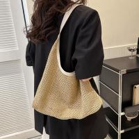 Bolso de paja tejido hecho a mano Simple, bolso de mano de estilo bohemio, bolso de rafia, bolsos de playa de gran capacidad para verano - details 11