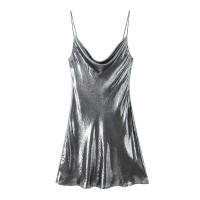 OUWU- Vestido elegante sin tirantes con espalda descubierta en tonos metálicos multicolor de moda Primavera 2025 Ropa de mujer - details 6