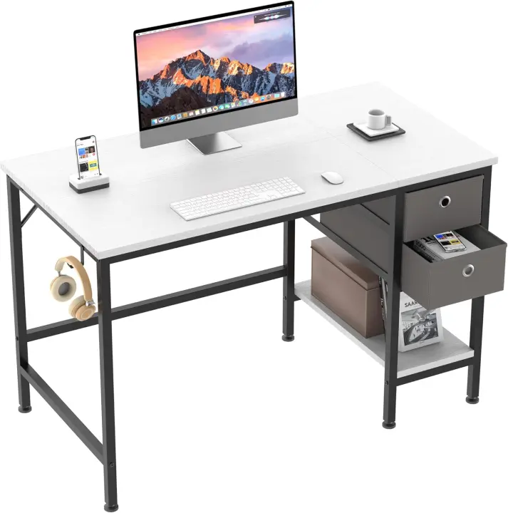 Escritorio de Ordenador para el Hogar Mesa de Escritorio con Cajones para Estudio, Almacenamiento y Trabajo - 1
