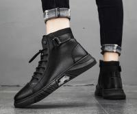 Botas de Motocicleta de Cuero de Moda 2024 Botas de Alta Comodidad Impermeables para Trabajo y Seguridad - details 3