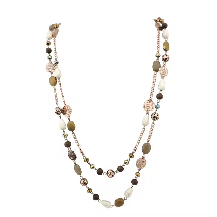 Collares largos para mujer, collares de moda con cuentas de cristal en capas bohemias para mujer, collares llamativos de moda, joyería - 1