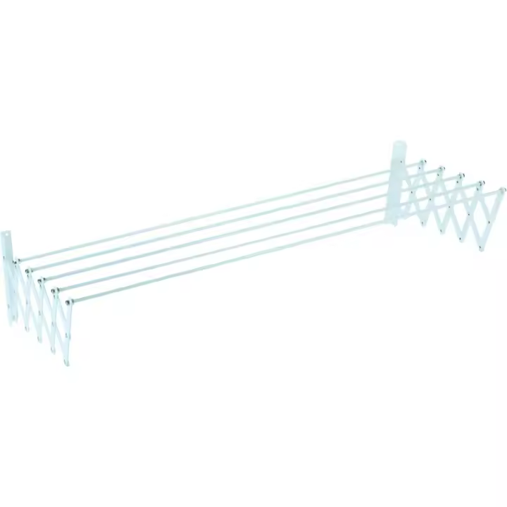 Perchero de Secado de Ropa de Plástico Blanco Extensible a 150cm Ideal para Lavandería y Limpieza - 1