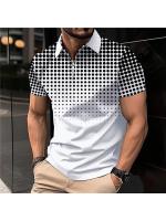 Polo de verano 2025 para hombre, manga corta, top de moda popular, estampado, corte ajustado. - details 14