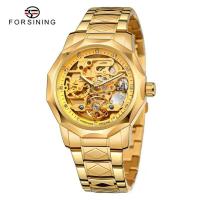 Reloj mecánico automático transparente Forsining 199A de lujo de primera calidad con esqueleto de moda avanzada, correa de acero, relojes antiguos luminosos para hombre - details 14