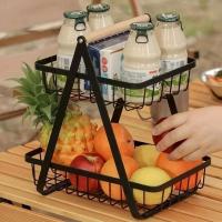 Organizador del segundo piso, cesta de frutas y verduras, soporte desmontable para cosméticos de baño, estante de iluminación de cocina - details 0