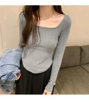 Camiseta ajustada de algodón para mujer, Top corto de manga larga, camiseta Sexy blanca Y2k para primavera y otoño - details 35