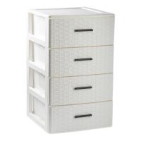 Torre de Almacenamiento de Plástico Volga Anthracita Modelo de Ratán para Decoración del Hogar y Oficina Organizador Multiuso - details 0