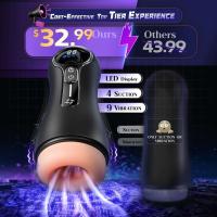 Leten-Vagina realista, masturbador de succión masculino automático con pantalla LED, Coño de bolsillo, masajeador de 9 vibraciones, Juguetes sexuales para adultos 18 - details 3