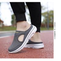 Zapatillas de tacón bajo con cabeza de pan para hombre y mujer, zapatos de suela gruesa, superficie de malla, Media Tuo grande, verano, 2023, 4748 - details 4