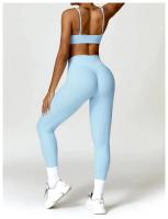 Conjunto de Yoga para Mujer de Cintura Alta Secado Rápido para Correr Fitness 2 Piezas Traje Deportivo sin Mangas de Nylon con Lining - details 20