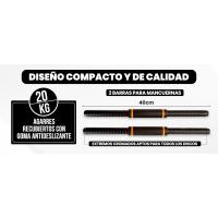 Juego de Mancuernas Ajustables 4 en 1 con Barra Recta de Conexión, Discos