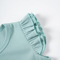 Conjunto De Verano Para Bebé Niña 2024 Shorts Y Camiseta Cómodo Transpirable Ropa De Casa Estilo Casual Sin Mangas Cuello Redondo - details 47