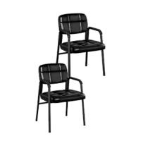 Silla de Oficina Tapizada de Piel Sintética Diseño de Cama de Recepción de 2 Piezas con Brazo de Apoyo Capacidad de 136 KG - details 5