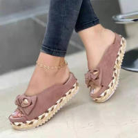 Sandalias elegantes de verano para mujer, zapatos sin cordones con diseño de lazo, regalo de Navidad para el Día de San Valentín - details 4