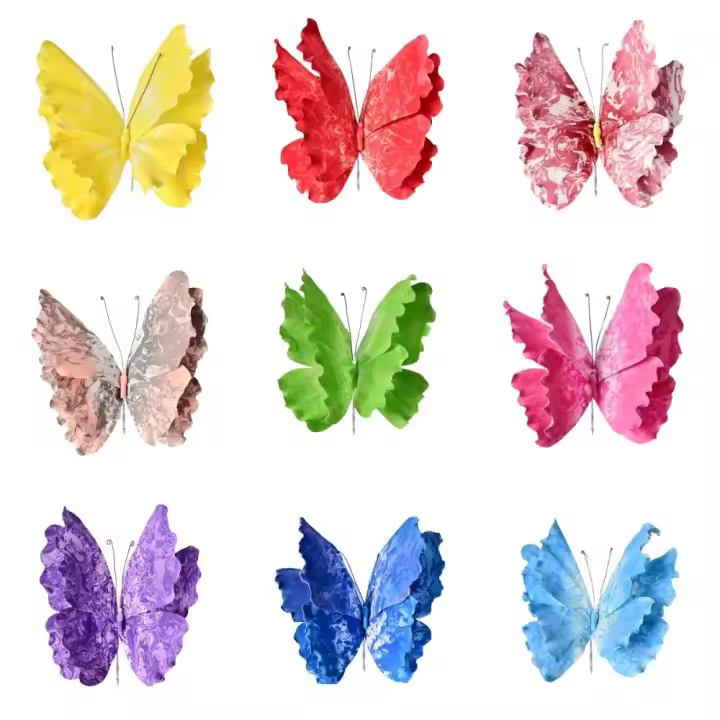 Mariposa de PE hecha a mano a gran escala, diseño de mariposa Artificial, arreglo Floral, planta verde, Material de PE - 1