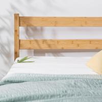 Ellie Cama 90x190 cm - Altura 35 cm con almacenamiento debajo de la cama - Estructura de cama de plataforma de bambú y madera con cabecero - Marrón - details 3