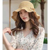 Negro Primavera Verano coreano playa paja wer ocio protección solar pescador sombrero de cubo para mujeres gorras de Panamá - details 10