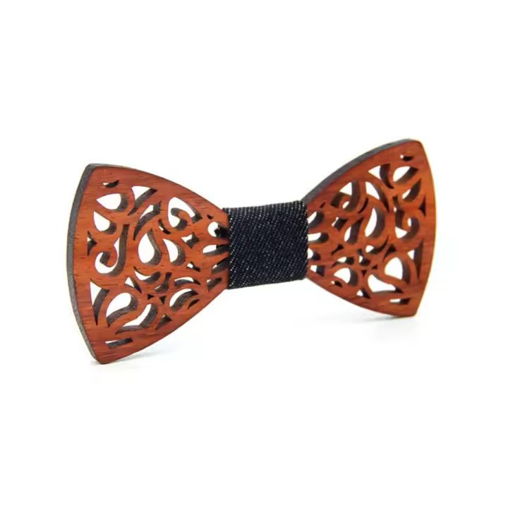 Corbata De Madera Hecha a Mano Para Hombres Estilo Novedoso 12cm Accesorios De Moda Sostenible Y Ecológica Corbata De Poliéster - 1