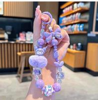 Sanrio Hello Kitty Melody Hairball teléfono cadena cámara colgante Kuromi dibujado a mano con cuentas Kawaii pulsera llavero - details 4
