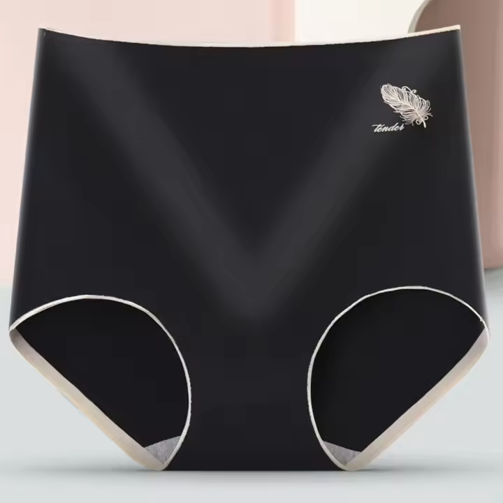 Cómodos calzoncillos elásticos de algodón con plumas para niñas, ropa interior sin costuras para mujeres, bragas de entrepierna de grafeno, lencería transpirable - 1