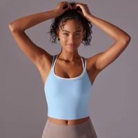 Ropa interior deportiva de realce para mujer, sujetador de Yoga para Fitness, gimnasio, entrenamiento, correr, camiseta sin mang - details 10