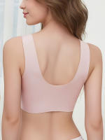 3pcs Sujetadores Deportivos Sin Costuras de Alto Soporte para Mujeres - Mezcla de Nylon y Spandex Ultra Elástica, Diseño de Cuello en V con Detalles de Encaje, Ideales para Correr y Yoga, Opciones en Negro/Gris/Beige - details 4