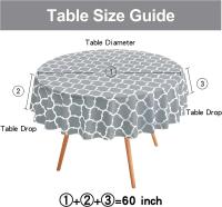 Mantel impermeable resistente al calor 60 pulgadas redondo mantel de PVC boda cocina comedor escritorio marroquí mantel cubierta - details 1