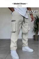 Pantalones Plus Size para Hombres Diseño de Cremallera, Bolsillos Tres Dimensiones, Versátil para Deportes al Aire Libre Material de Poliéster, Hecho en China - details 4