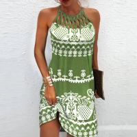 BUNO-Vestidos Retro con cuello en V y estampado Floral en 3D para mujer, vestido Vintage de manga corta acampanado elegante para fiesta, vestido bohemio holgado informal para mujer - details 3