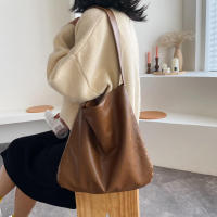 Bolso de hombro de cuero PU Vintage para mujer, bolso Hobo de gran capacidad, bolso de oficina, bolsos de compras simples informales, moda de invierno - details 4