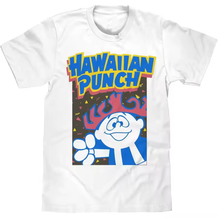 Camisa de golpeo hawaiana Retro para hombre, camisa gráfica de Mascota de dibujos animados punchosa - 1