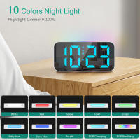 ORIA-reloj despertador Digital con luz nocturna para el hogar y la Oficina, relojes coloridos LED RGB, los mejores regalos - details 2
