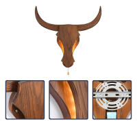 Lámparas LED Retro de madera para decoración de pared, candelabro Vintage de arte de animales para chimenea, sala de estar y Bar - details 7