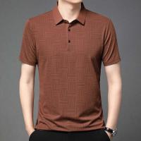 Polo de negocios informal con estampado nuevo para hombre, top de manga corta cómodo y transpirable, 2024 - details 15